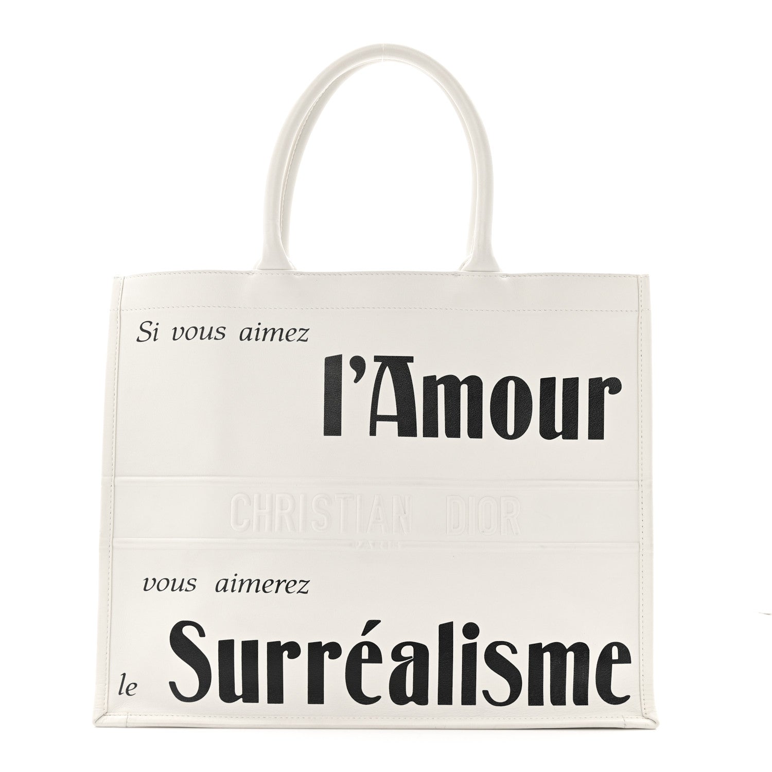 Calfskin Large Surrealism Book Tote Ivory £¨ Direct shipment via from wholesalehk.shop