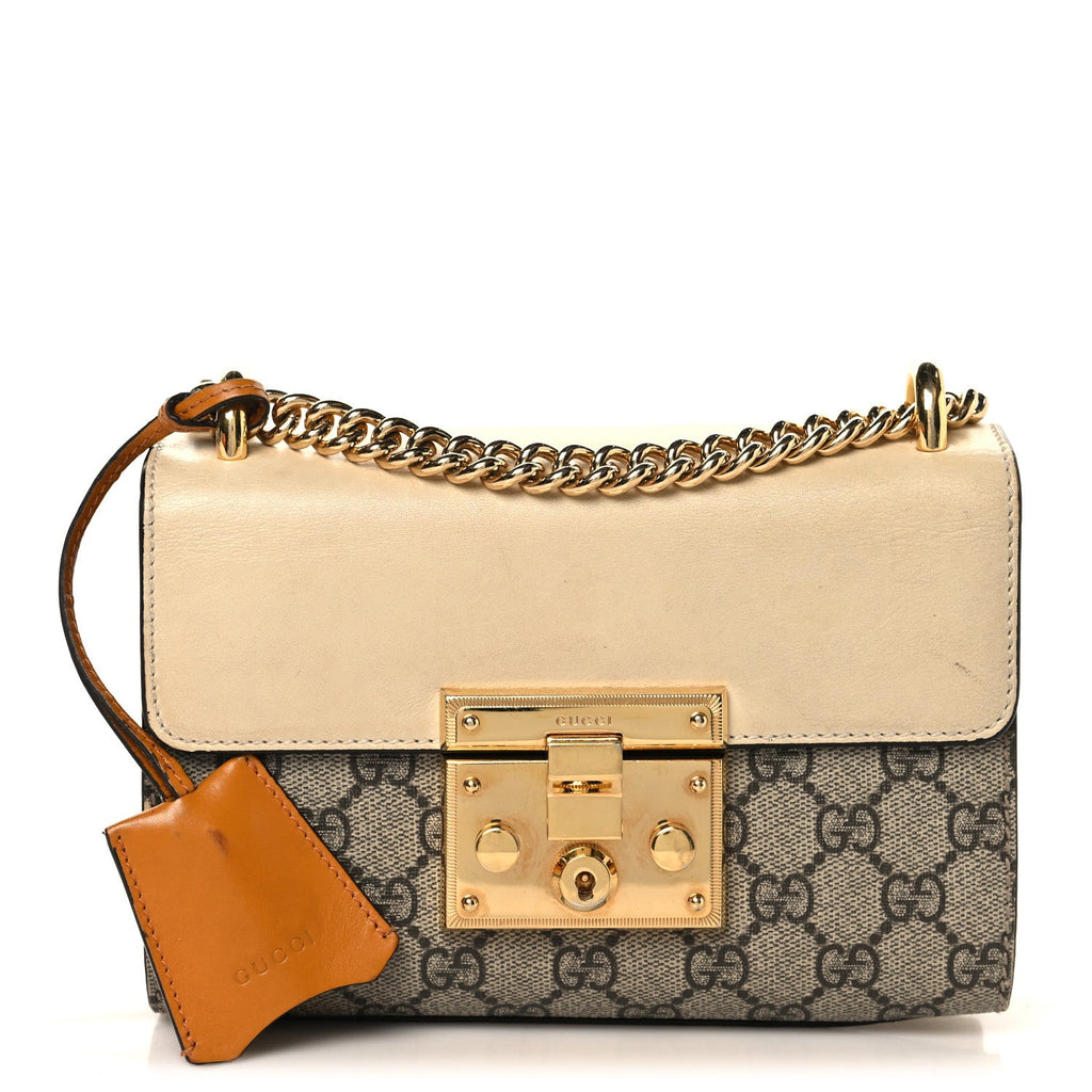 GG Supreme Monogram Calfskin Small Padlock Shoulder Bag Beige Mystic White Sun Oil £¨ Direct shipment via from wholesalehk.shop