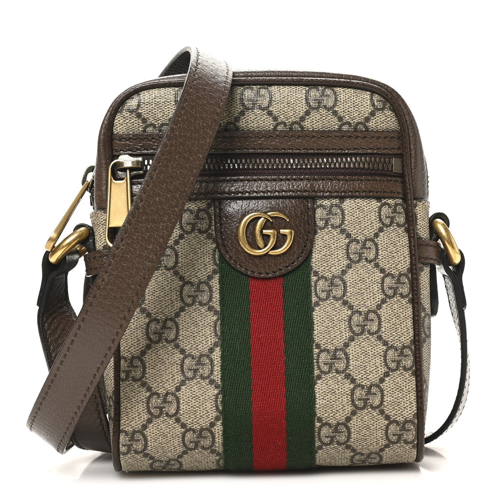 GG Supreme Monogram Web Mini Ophidia Messenger Brown wholesalehk.shop