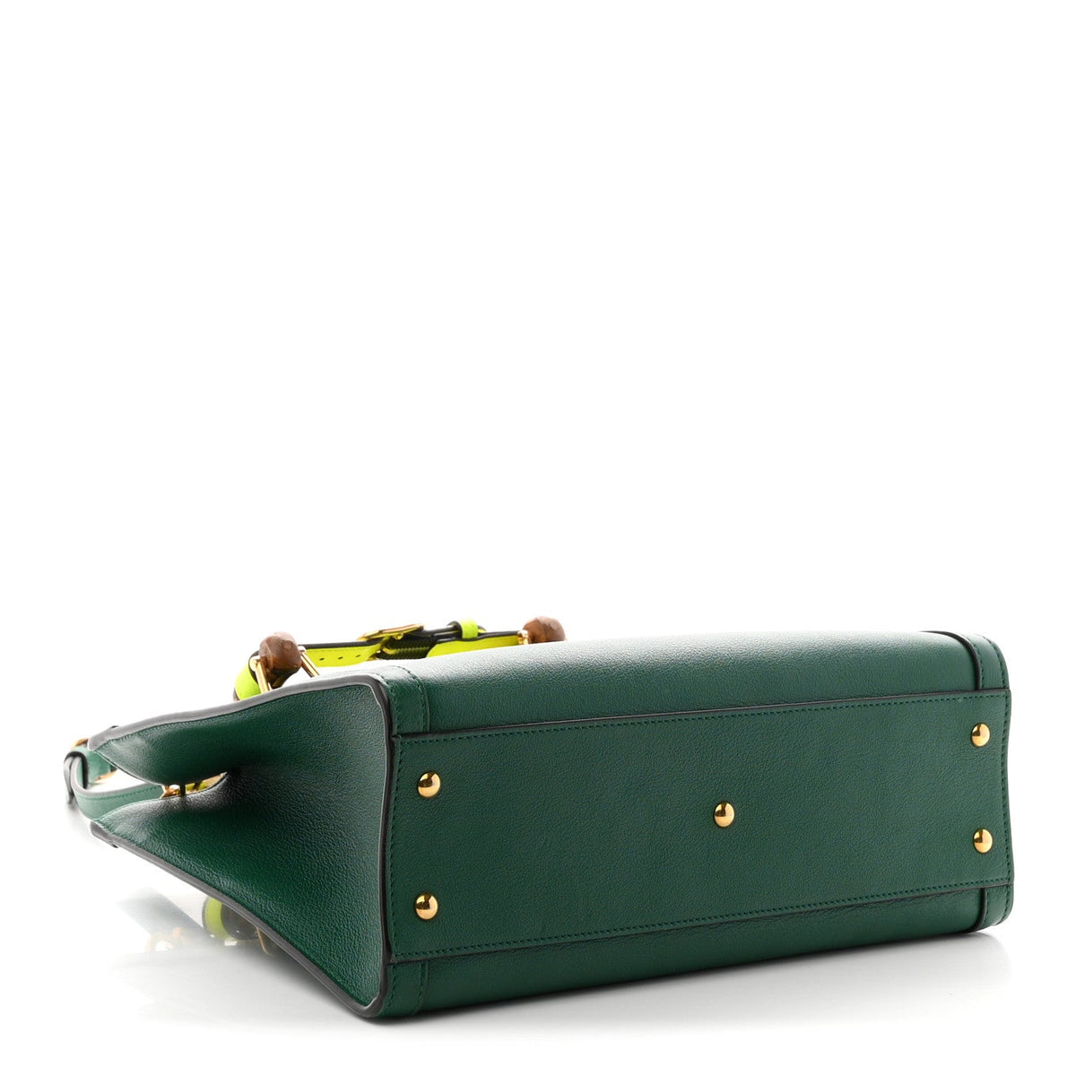 Wonka Grain Calfskin Small Diana Tote Bag Green Yellow Fluo wholesalehk.shop