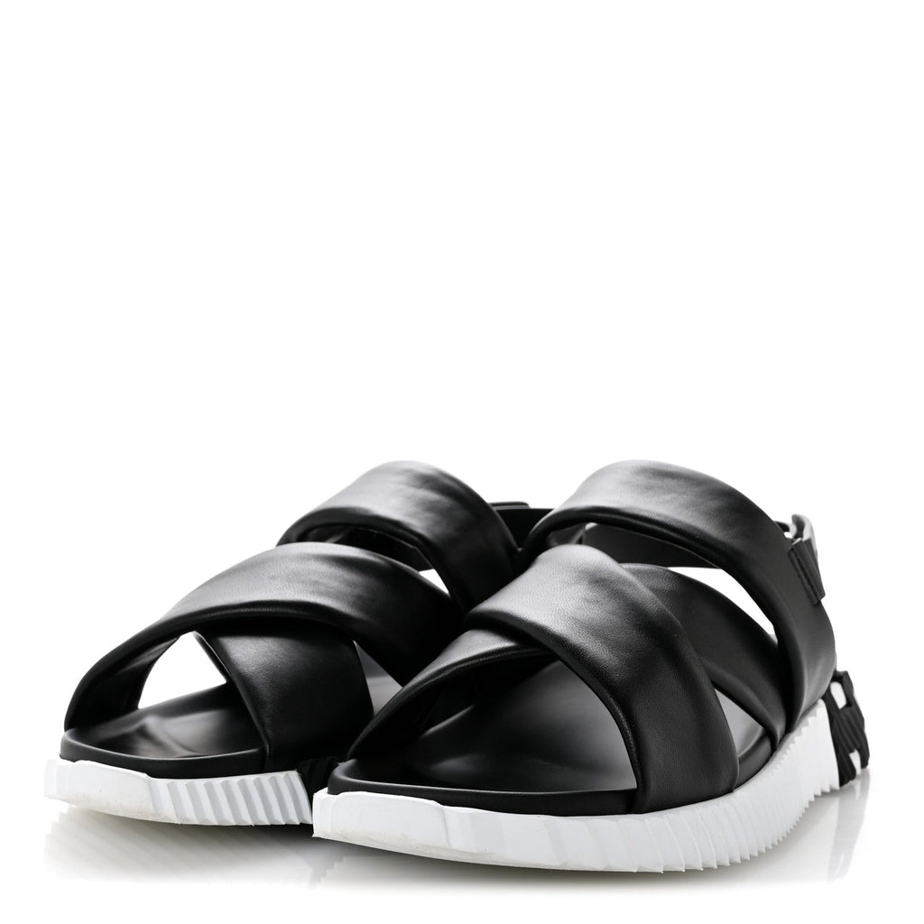 Calfskin Womens Electric Sandals 38.5 Black wholesalehk.shop