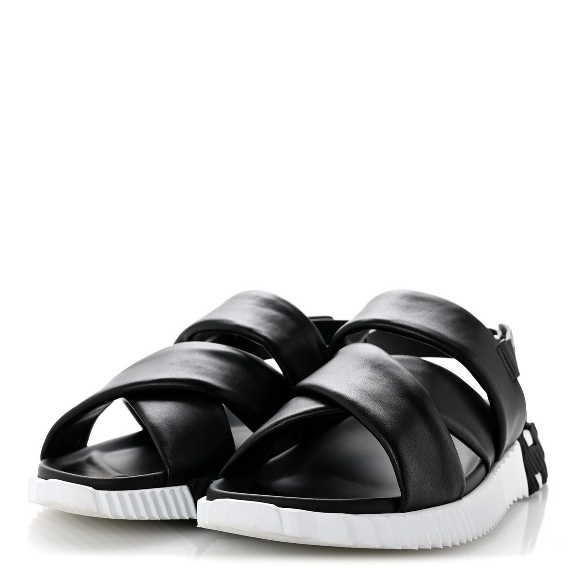 Calfskin Womens Electric Sandals 38.5 Black wholesalehk.shop