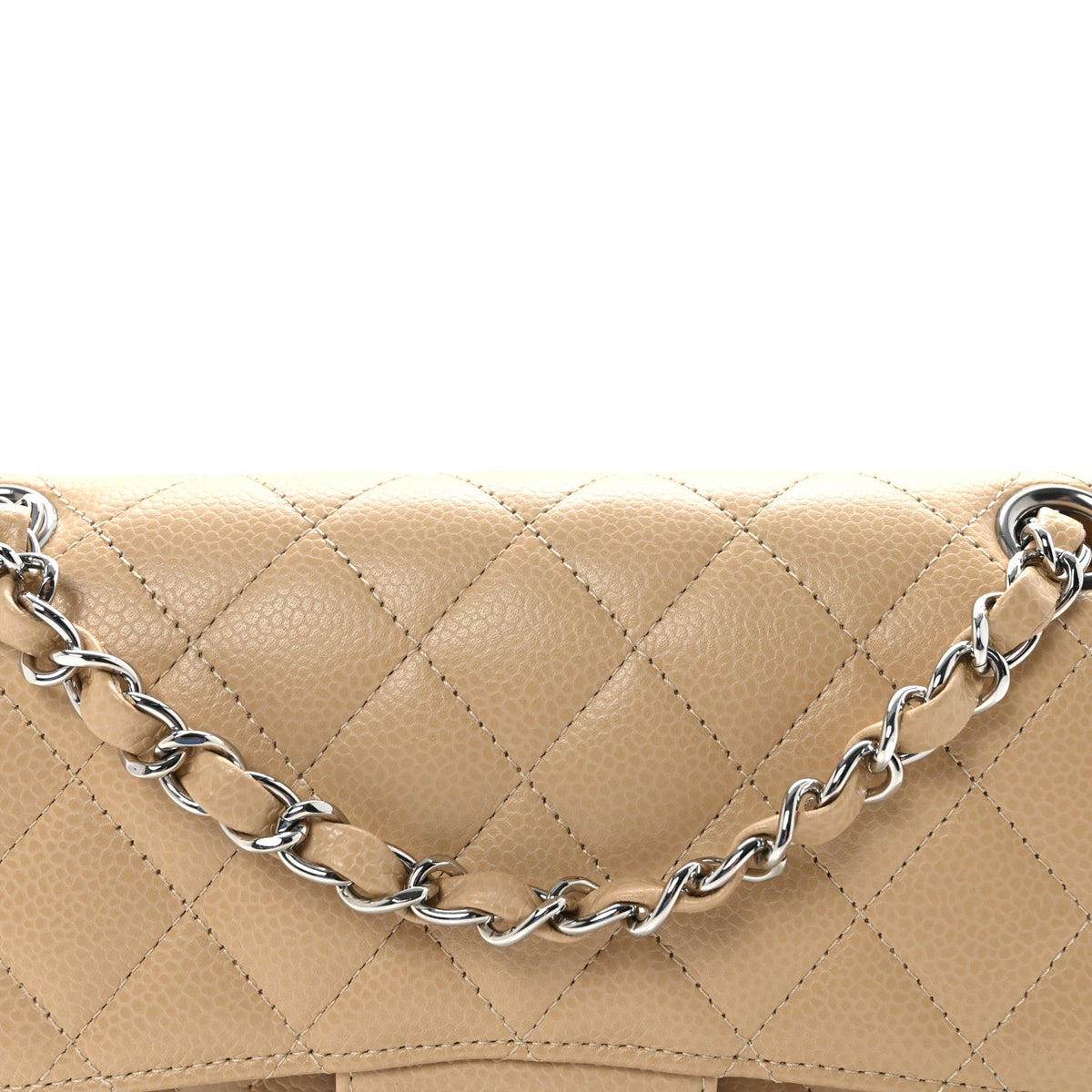 Caviar Quilted Small Double Flap Beige wholesalehk.shop