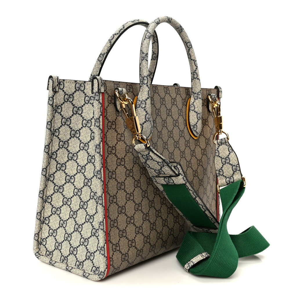 GG Supreme Monogram Exquisite Small Tote Beige Ebony Blue Crop Live Red wholesalehk.shop