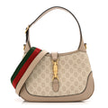 GG Supreme Monogram Textured Dollar Calfskin Web Small Jackie 1961 Hobo Beige Mystic White Oatmeal £¨ Direct shipment via from wholesalehk.shop