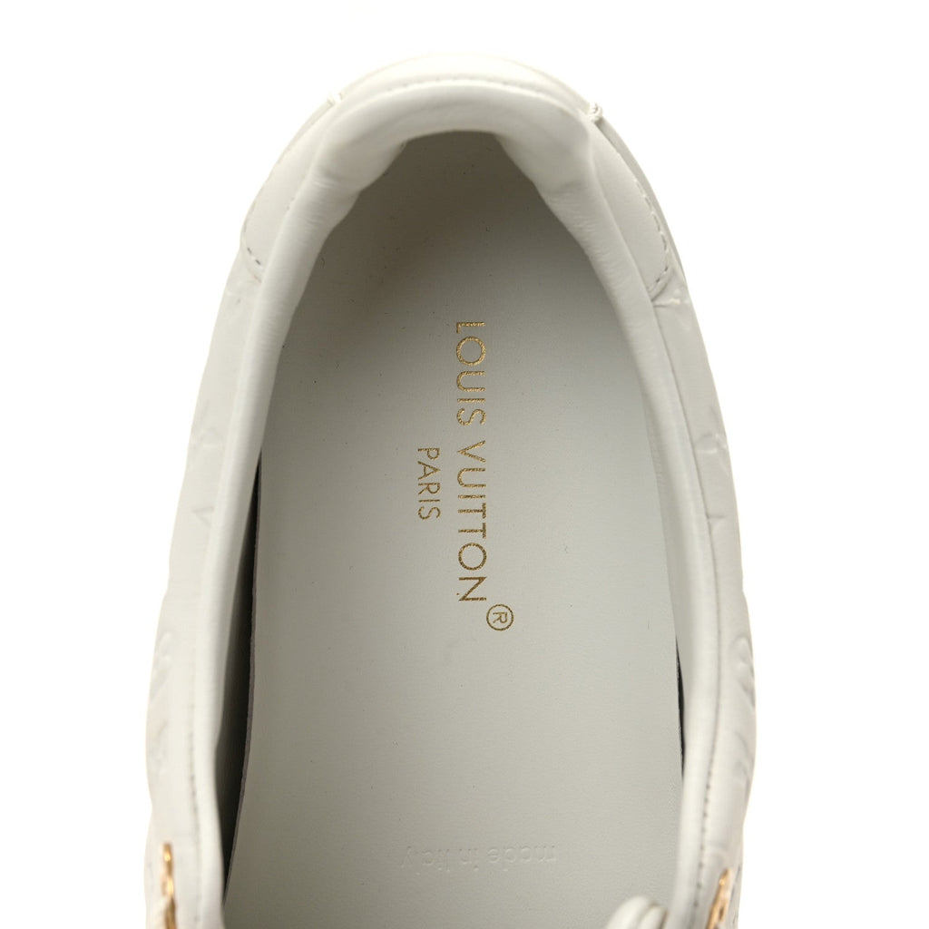 Calfskin Monogram Embossed Front Row Sneakers 36 White £¨ Direct shipment via from wholesalehk.shop