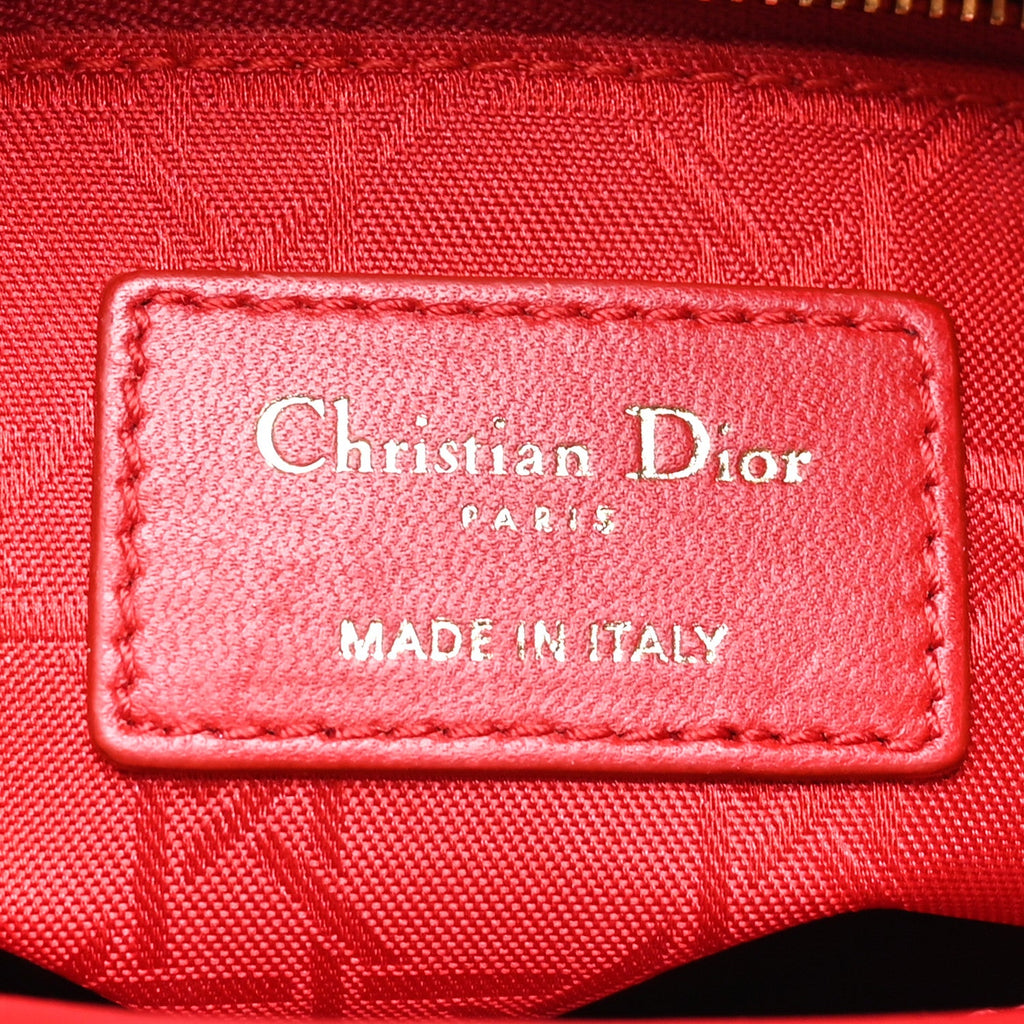 Lambskin Cannage Small My ABCDior Lady Dior Red wholesalehk.shop