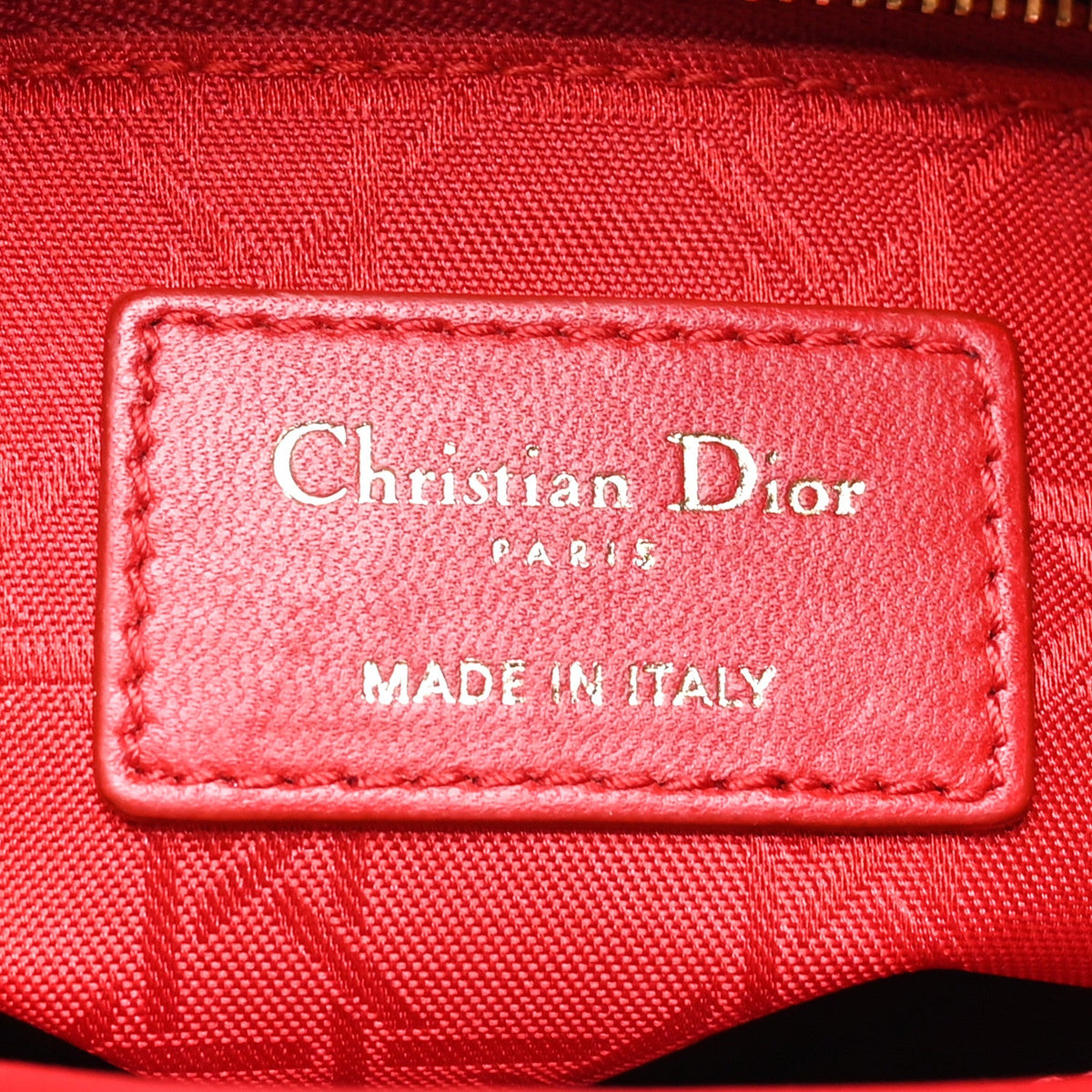 Lambskin Cannage Small My ABCDior Lady Dior Red wholesalehk.shop