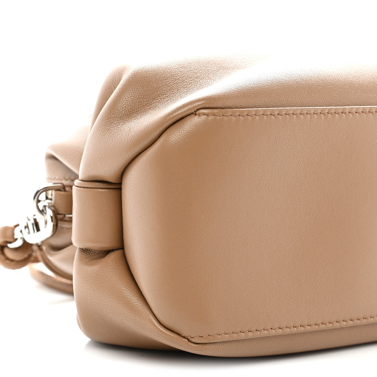 Supple Lambskin Bow Pouch Camel wholesalehk.shop