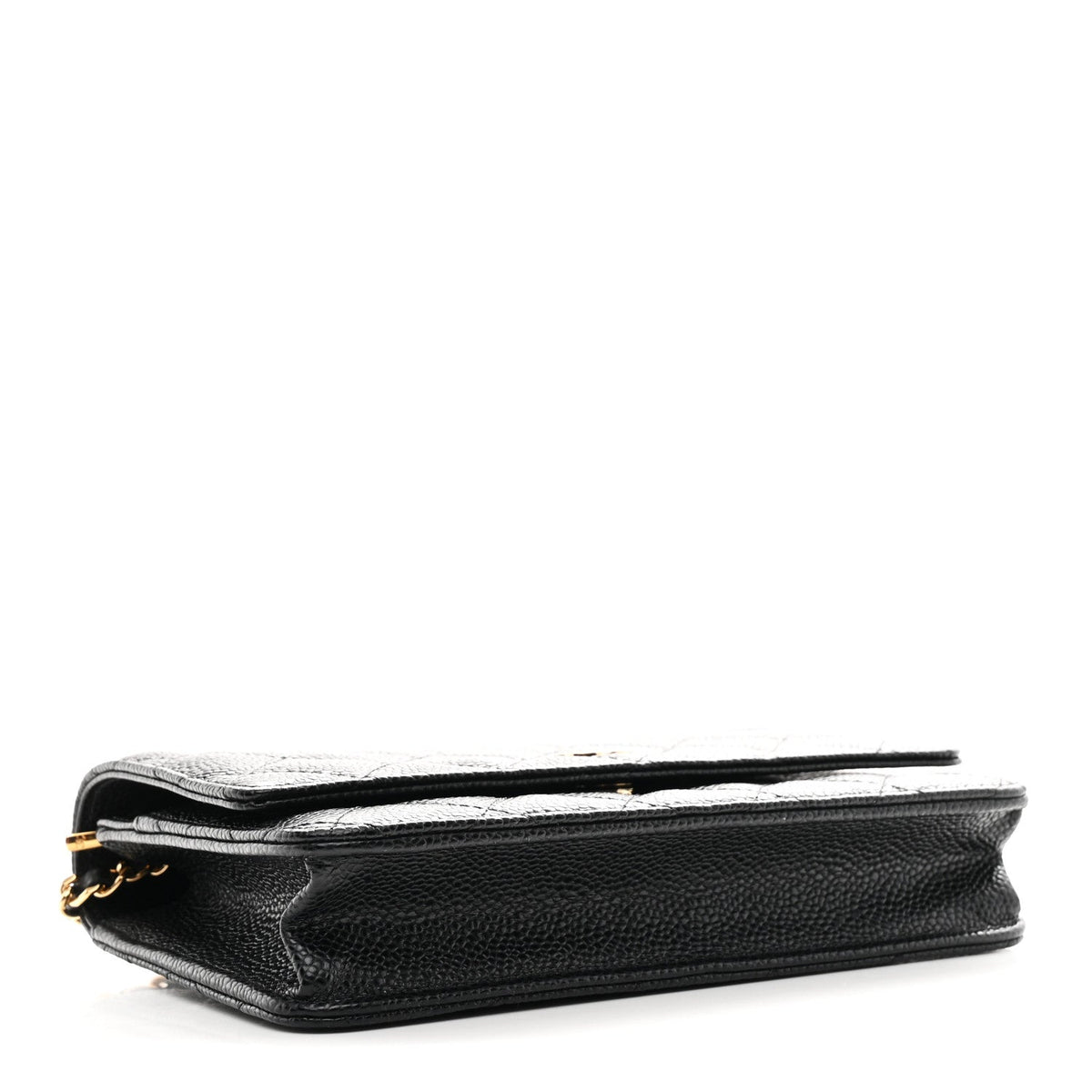 Caviar Quilted Wallet on Chain WOC Black wholesalehk.shop