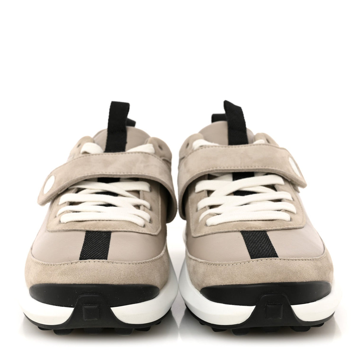 Calfskin Suede Goatskin Loop Sneakers 37 Beige Galet wholesalehk.shop