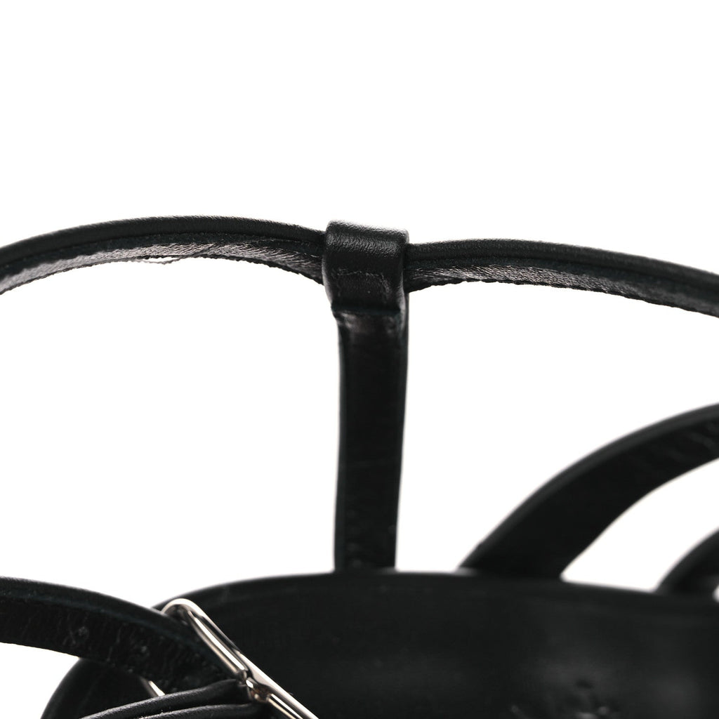 Calfskin Klara 100 Wedge Sandals 35 Black Natural wholesalehk.shop