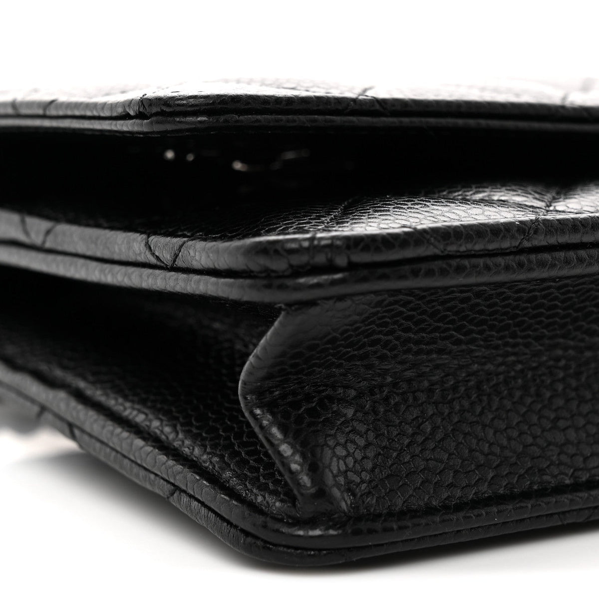 Caviar Quilted CC Turnlock Wallet On Chain WOC Black wholesalehk.shop