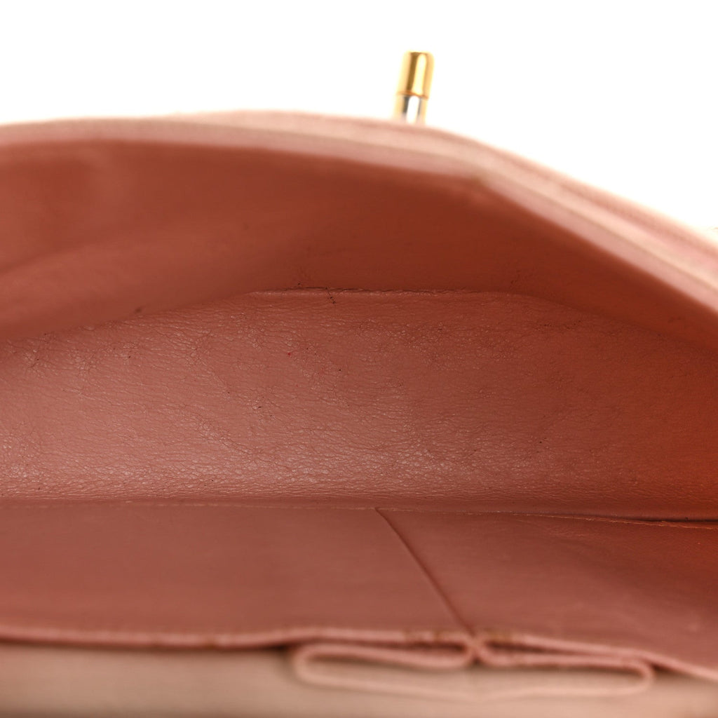 Canvas Quilted Small Double Flap Light Pink wholesalehk.shop