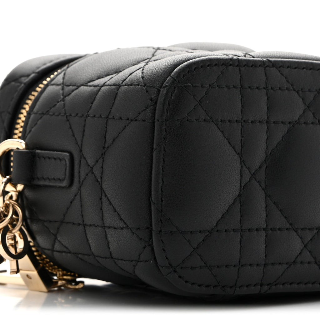Lambskin Cannage Micro Lady Dior Vanity Case Black wholesalehk.shop