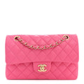 Caviar Quilted Small Double Flap Pink wholesalehk.shop