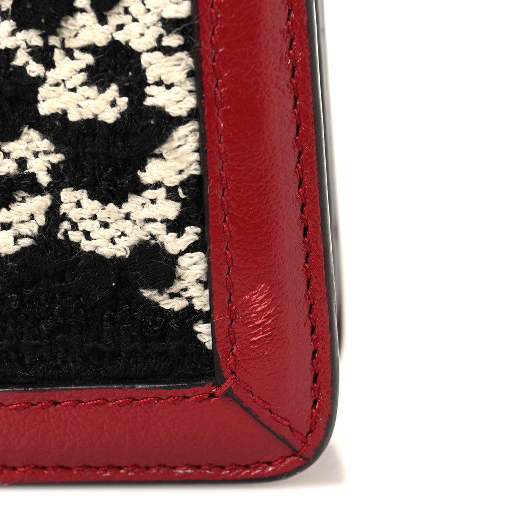 Tweed GG Monogram Small Dionysus Shoulder Bag Black White Romantic Cherry wholesalehk.shop