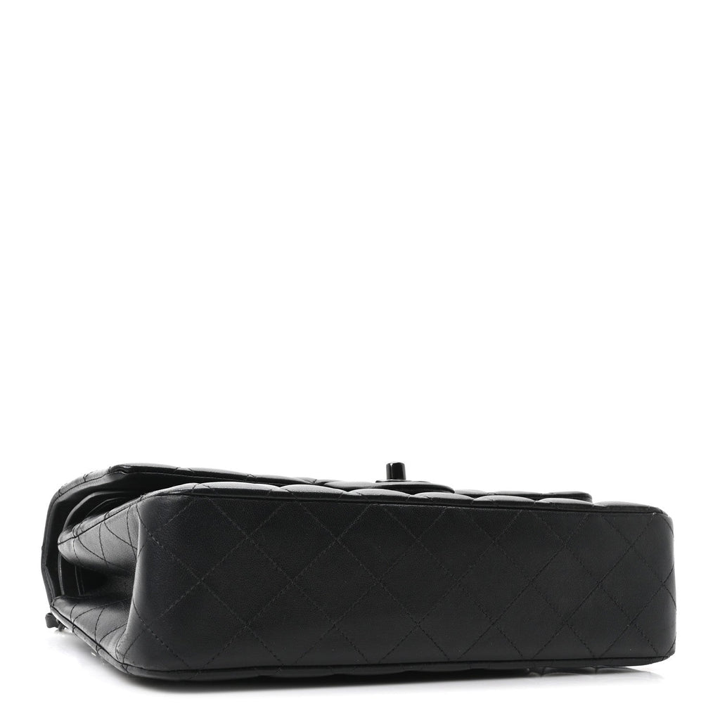 Lambskin Quilted Medium Double Flap So Black wholesalehk.shop