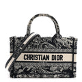 Canvas Embroidered Toile De Jouy Reverse Mini Book Tote With Strap Blue Multicolor £¨ Direct shipment via from wholesalehk.shop