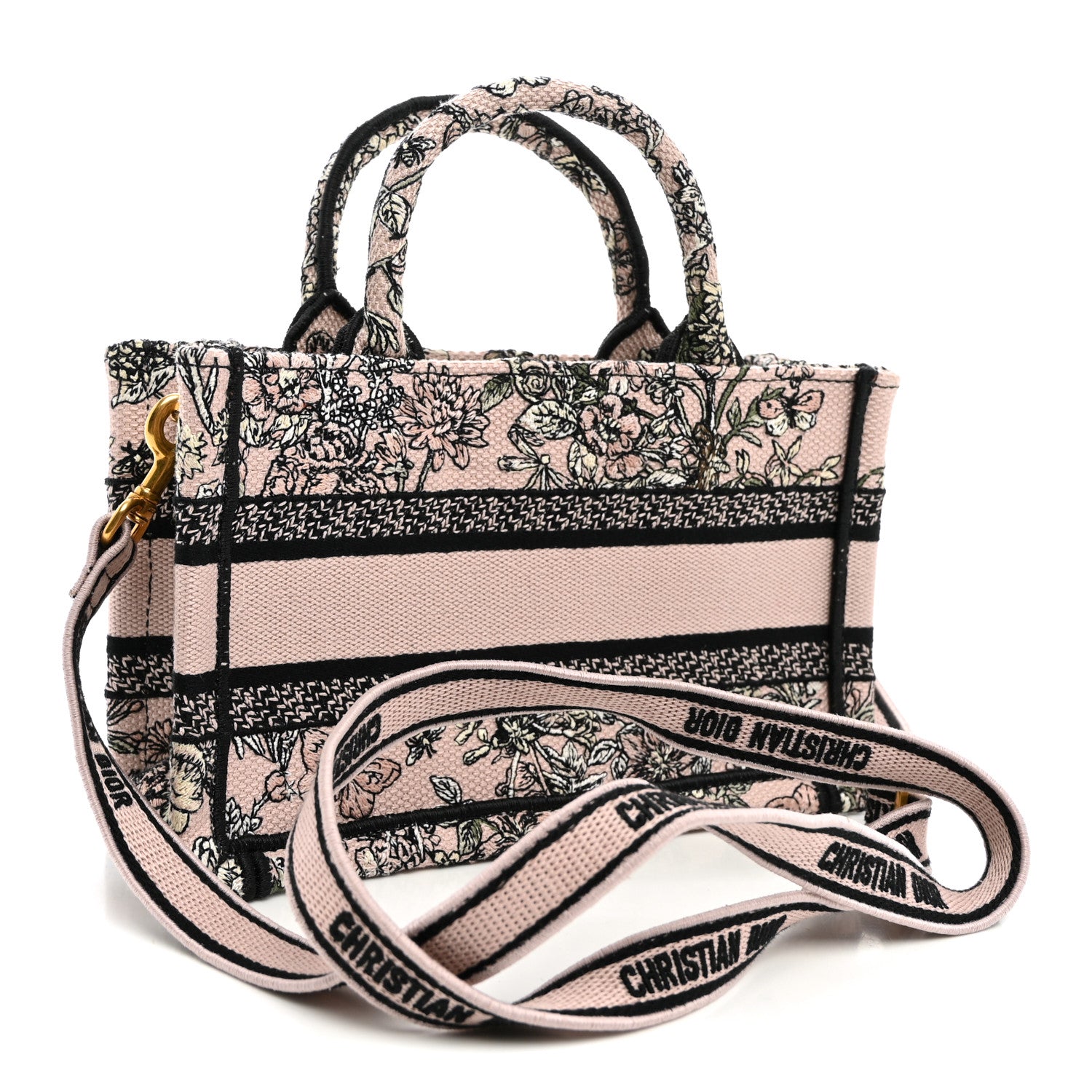 Canvas Embroidered Mini Book Tote With Strap Pink Multicolor £¨ Direct shipment via from wholesalehk.shop