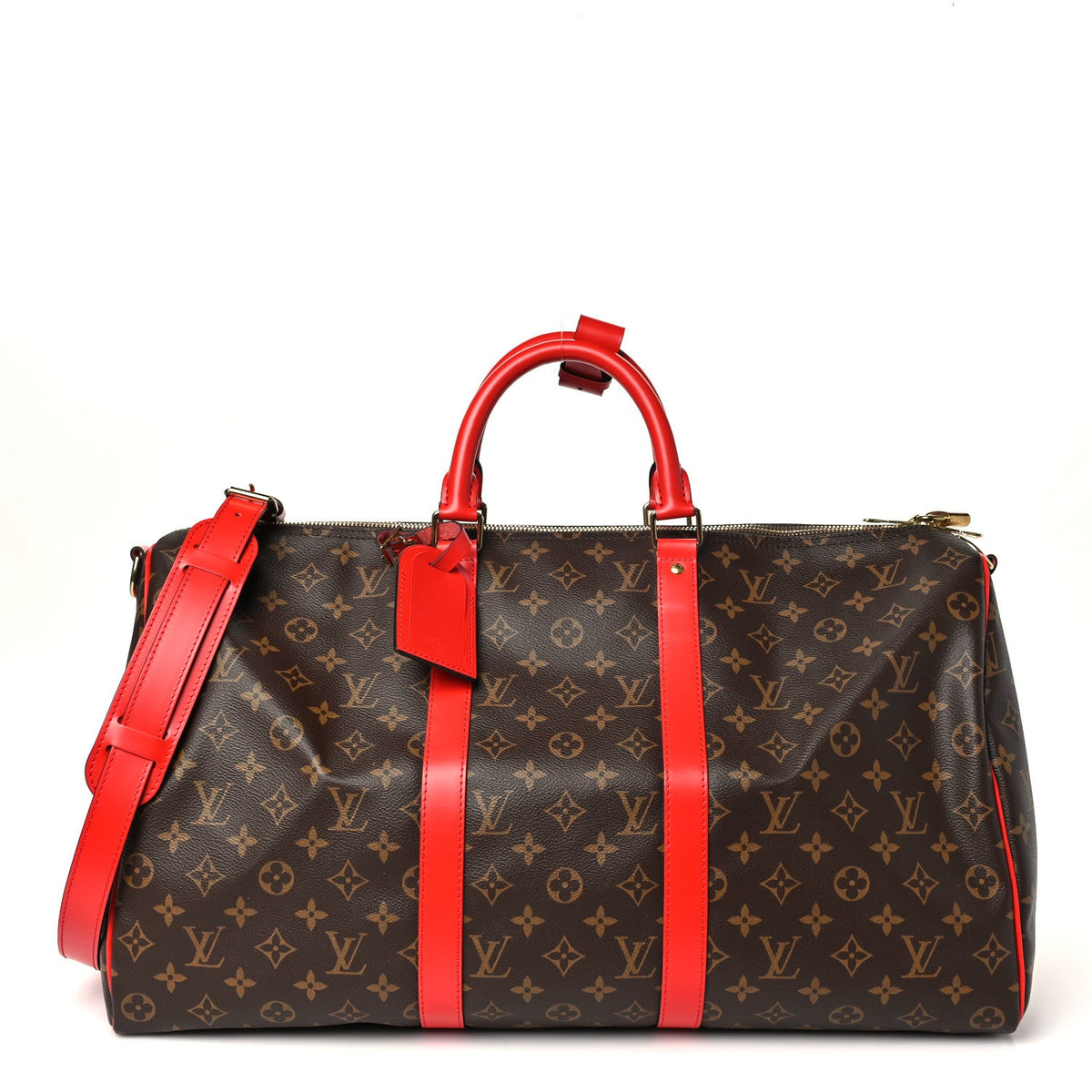 Calfskin Monogram Keepall Bandouliere 50 Coquelicot wholesalehk.shop
