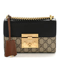 GG Supreme Monogram Calfskin Small Padlock Shoulder Bag Beige Black Cuir £¨ Direct shipment via from wholesalehk.shop