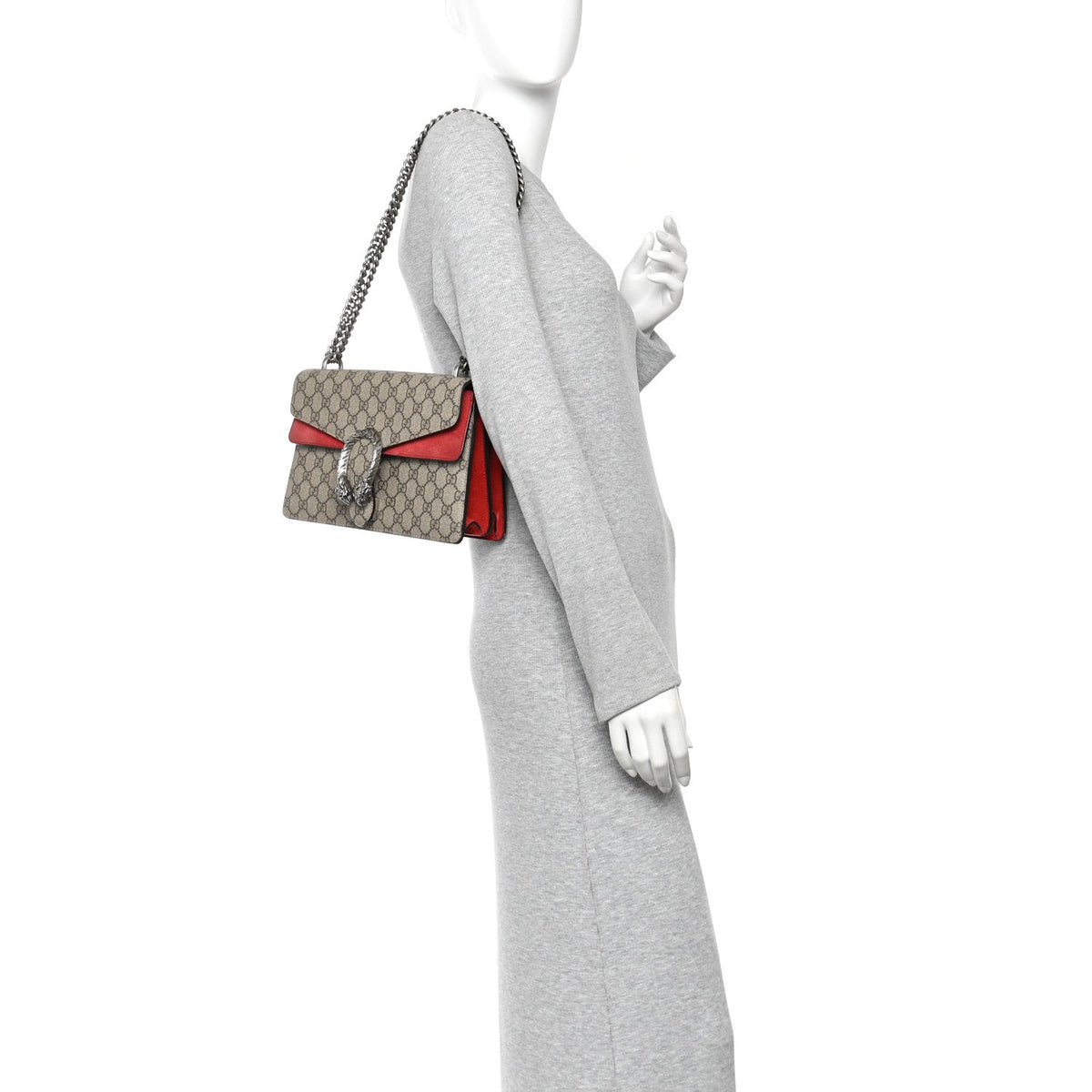 GG Supreme Monogram Small Dionysus Shoulder Bag Red wholesalehk.shop
