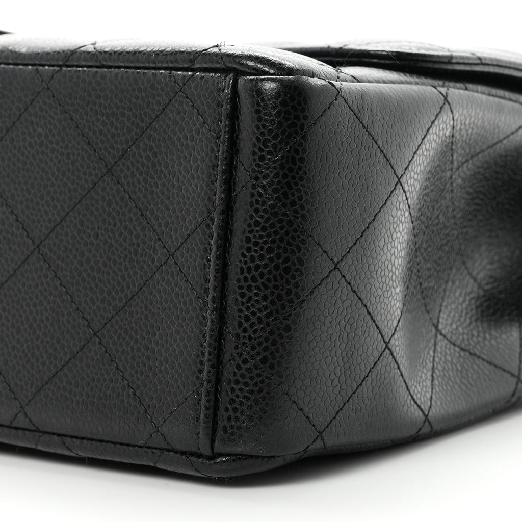 Caviar Quilted Maxi Double Flap Black wholesalehk.shop