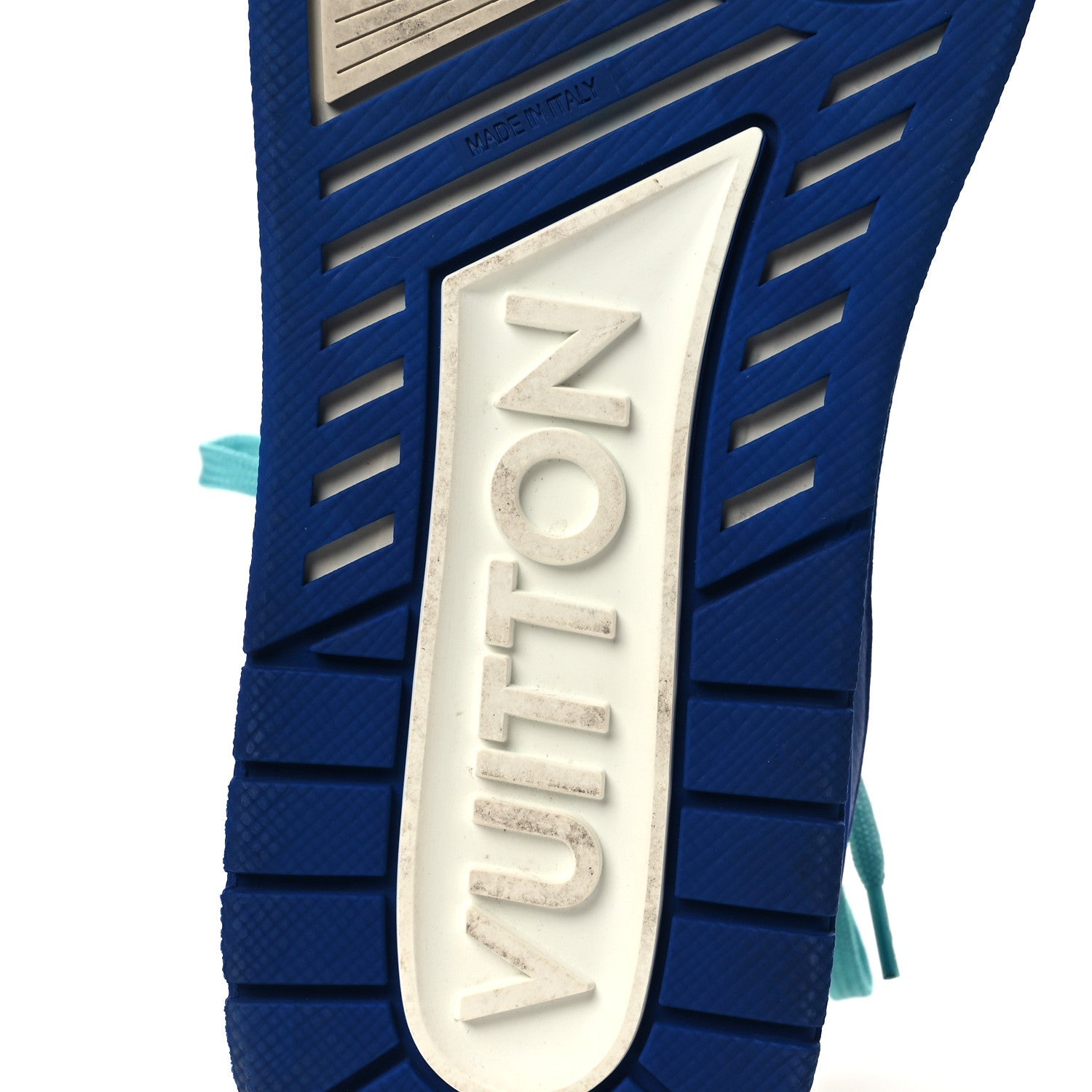 Calfskin Embossed Monogram Mens LV Trainer Sneakers 8.5 Blue £¨ Direct shipment via from wholesalehk.shop