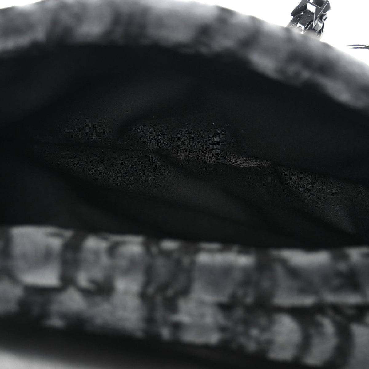 Oblique Mink Fur Saddle Soft Bag Dark Grey wholesalehk.shop