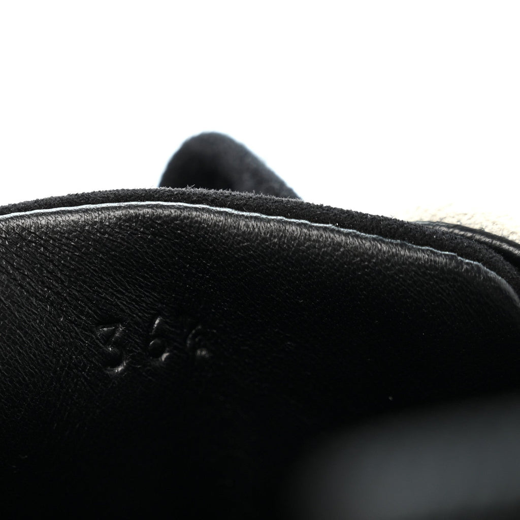 Calfskin Suede Goatskin Bouncing Sneakers 36.5 White Black wholesalehk.shop