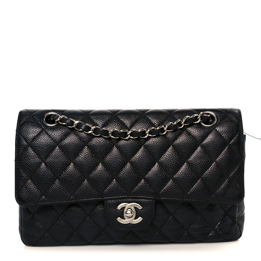 Caviar Quilted Medium Double Flap Black wholesalehk.shop