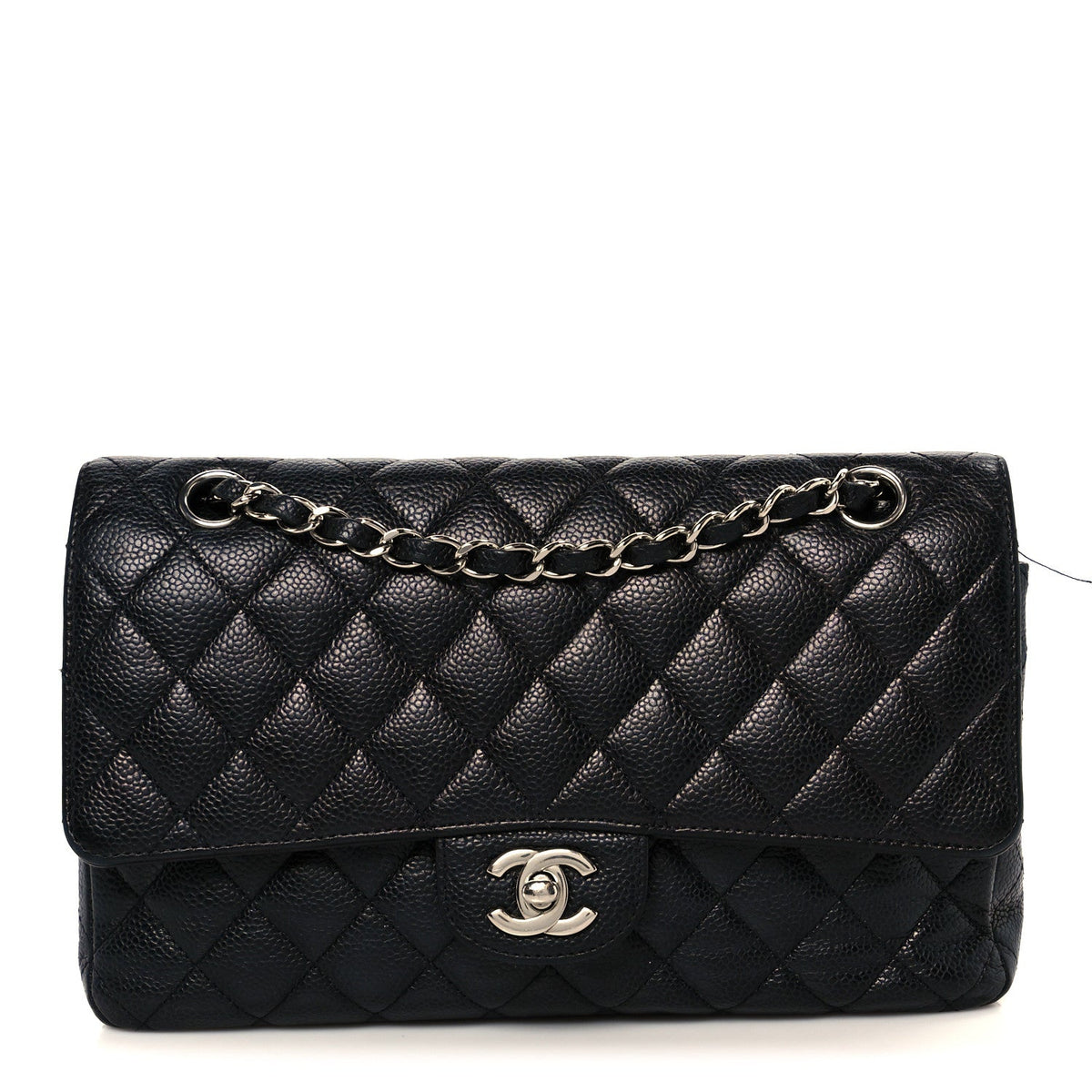 Caviar Quilted Medium Double Flap Black wholesalehk.shop