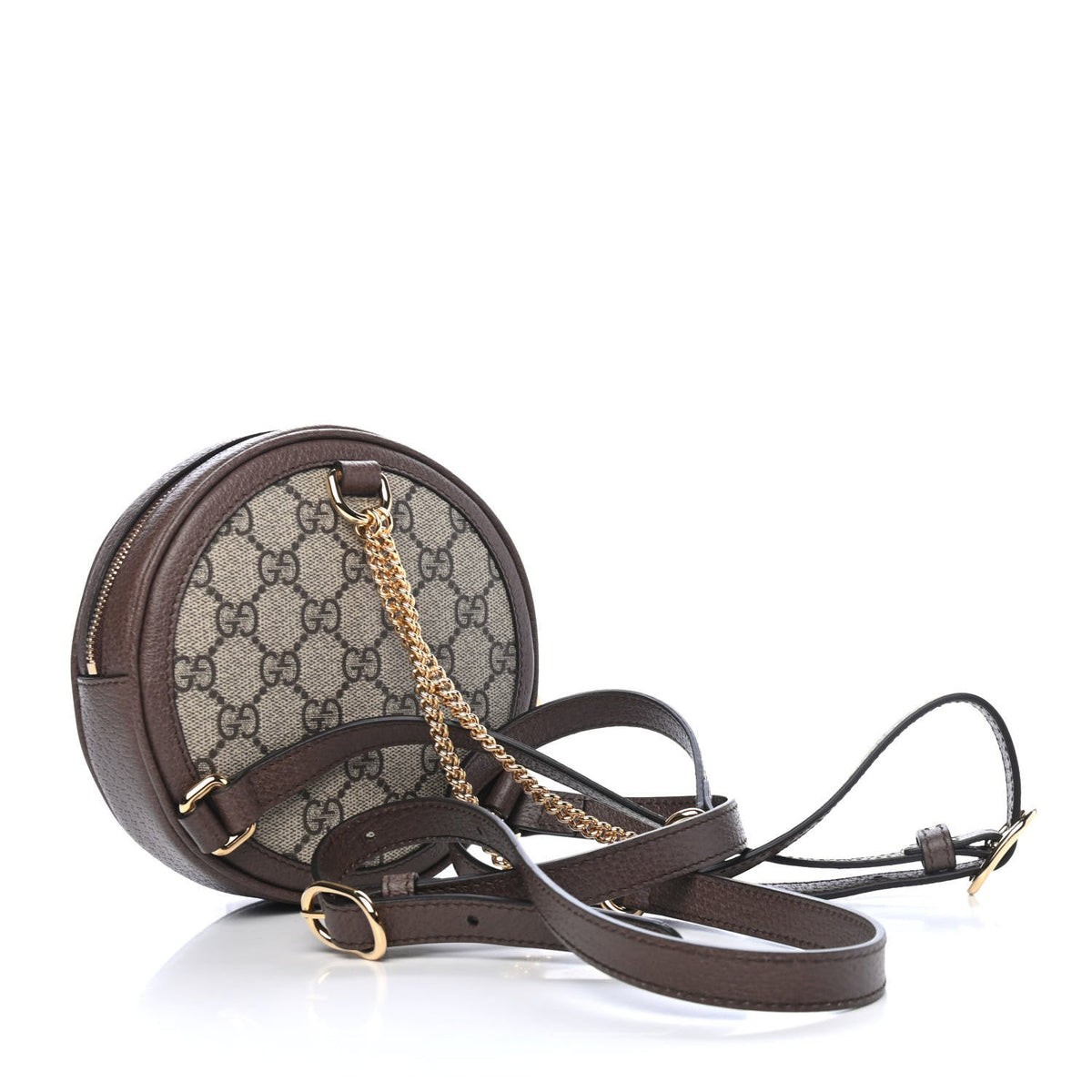 GG Supreme Monogram Web Mini Ophidia Round Backpack Brown wholesalehk.shop