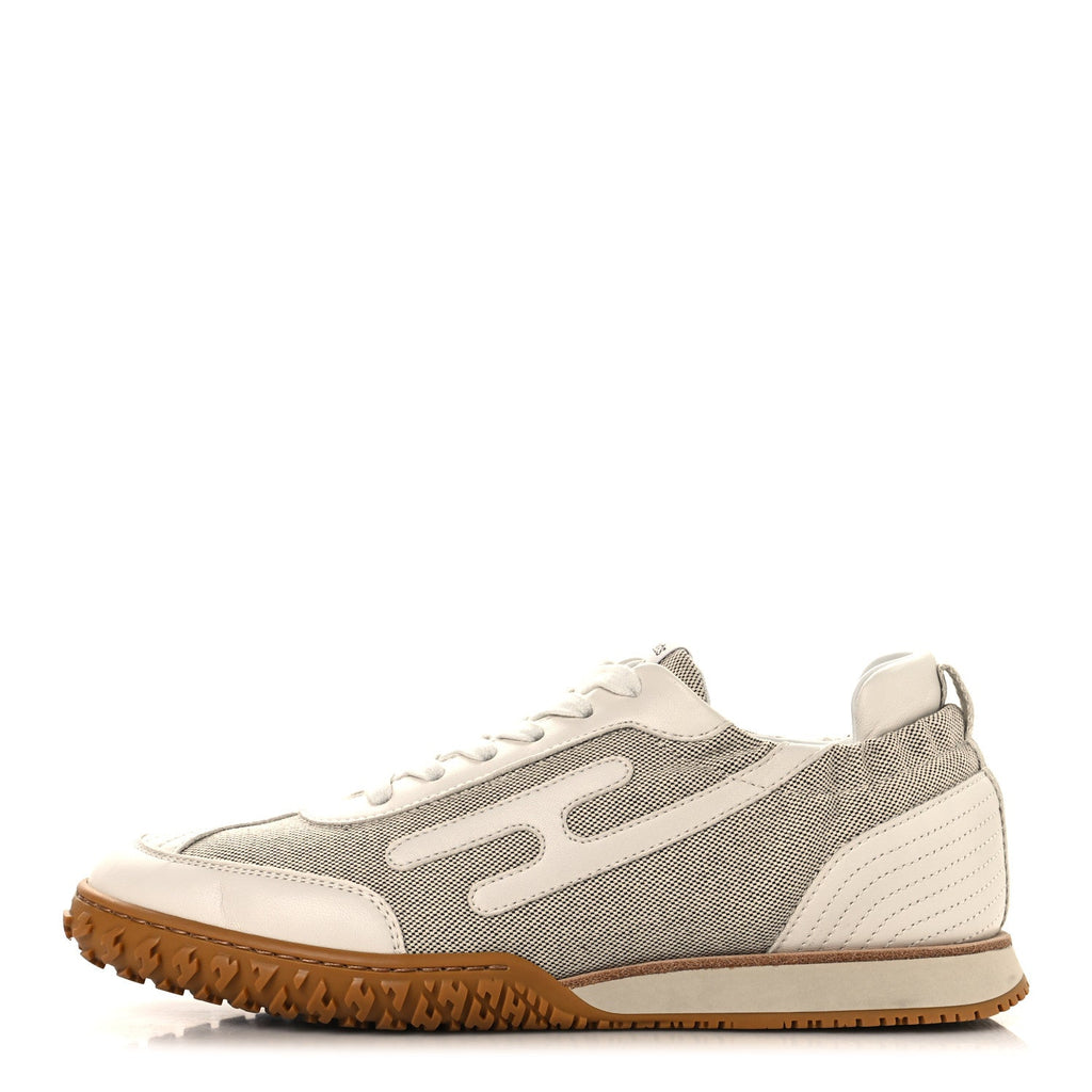 H Canvas Nappa Jet Sneakers 38.5 White Prunoir wholesalehk.shop