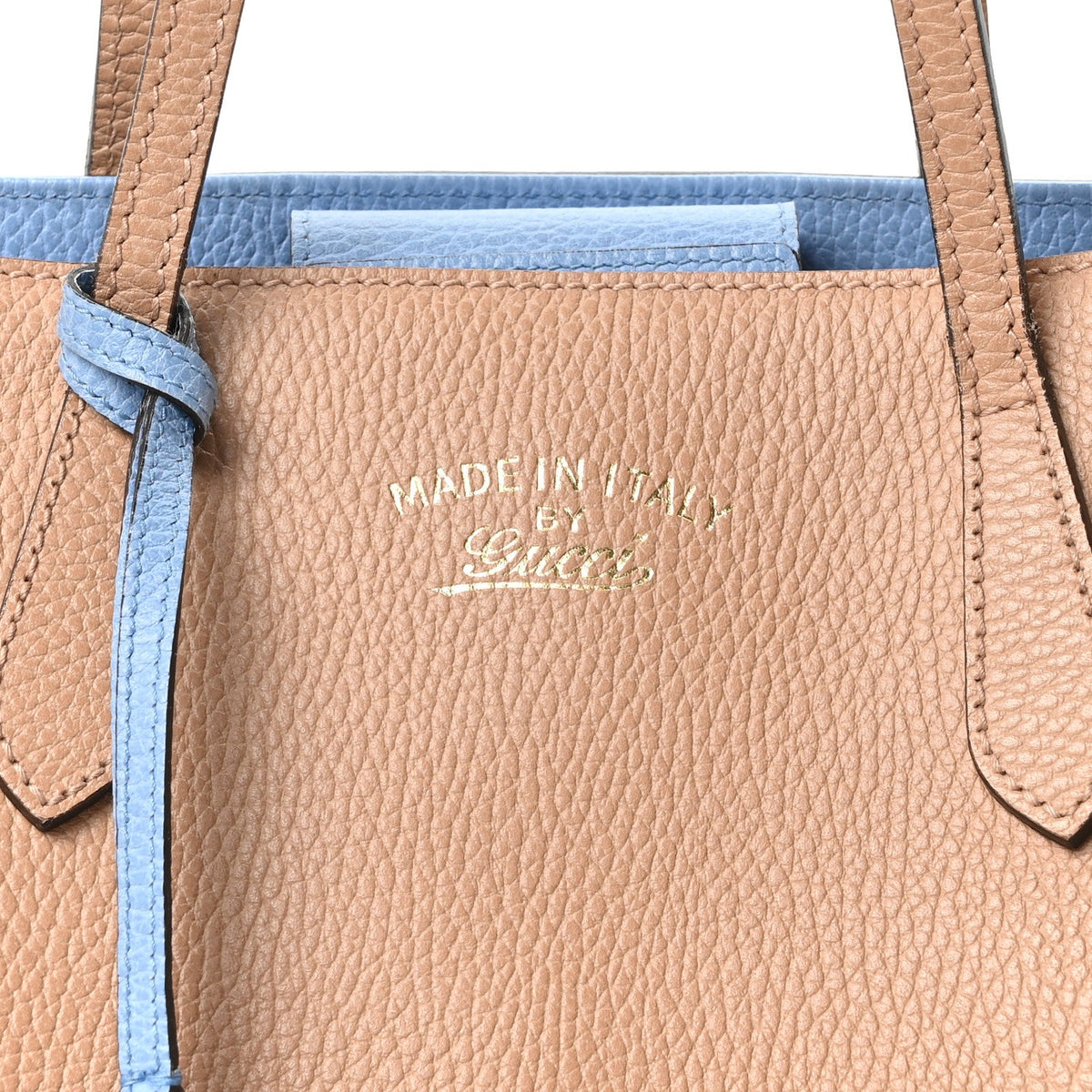 Dollar Calfskin Small Swing Tote Camelia Mineral Blue wholesalehk.shop