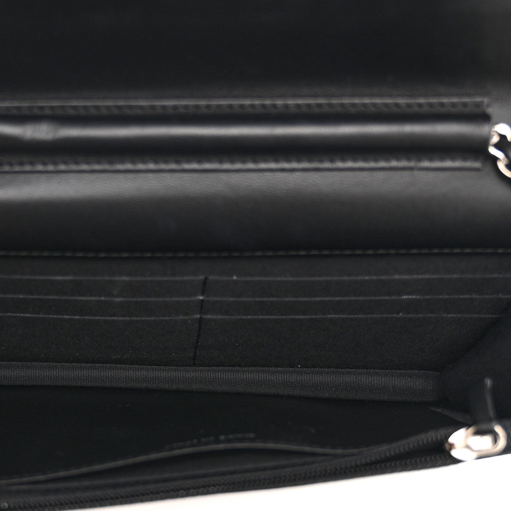 Printed Lambskin Airlines Wallet On Chain WOC White Blue Black wholesalehk.shop