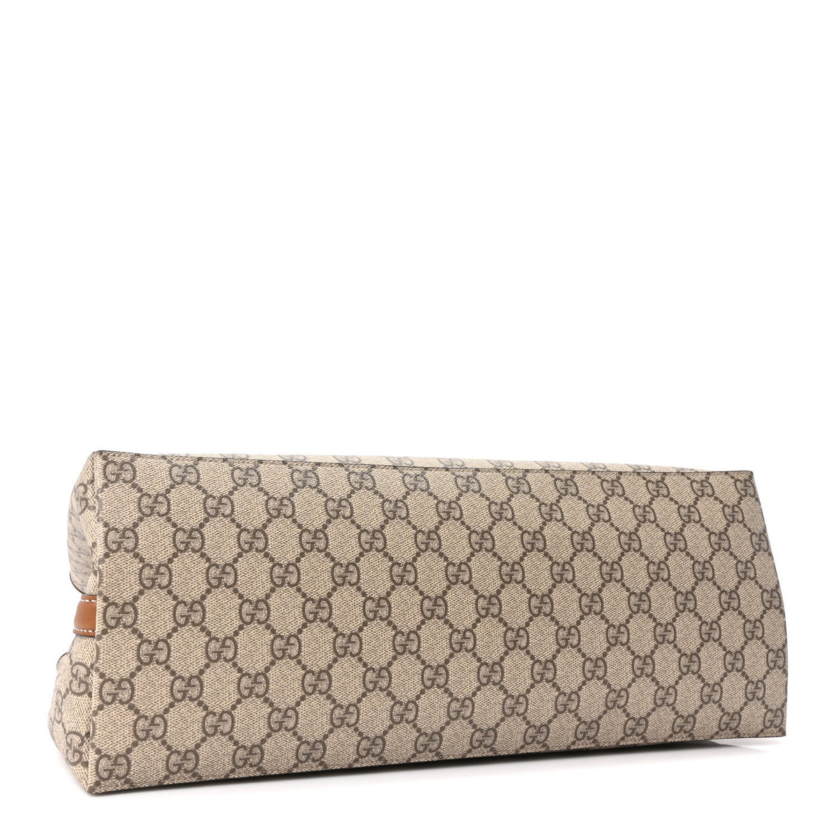 GG Supreme Monogram Emblem Large Tote Bag Beige Dark Brown wholesalehk.shop