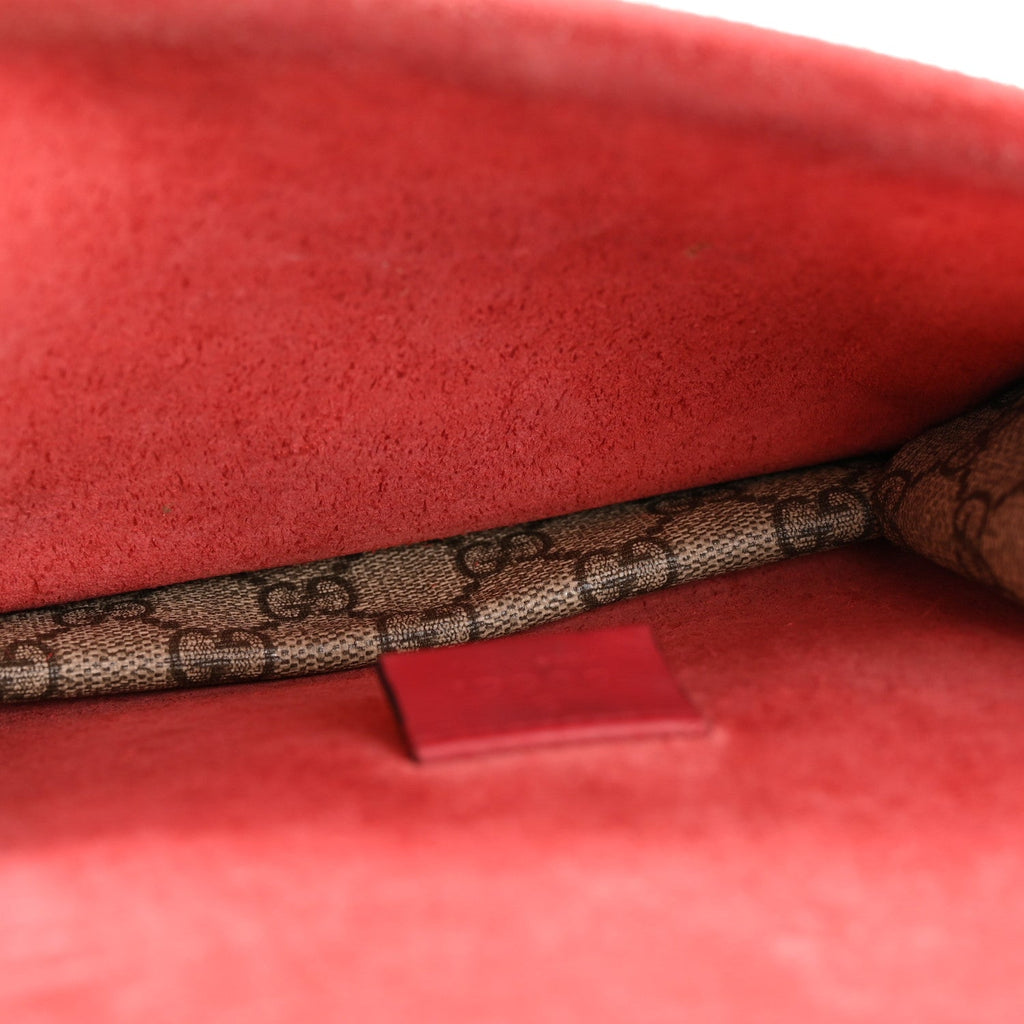 GG Supreme Monogram Suede Mini Dionysus Shoulder Bag Beige Ebony Vulcanic Red wholesalehk.shop
