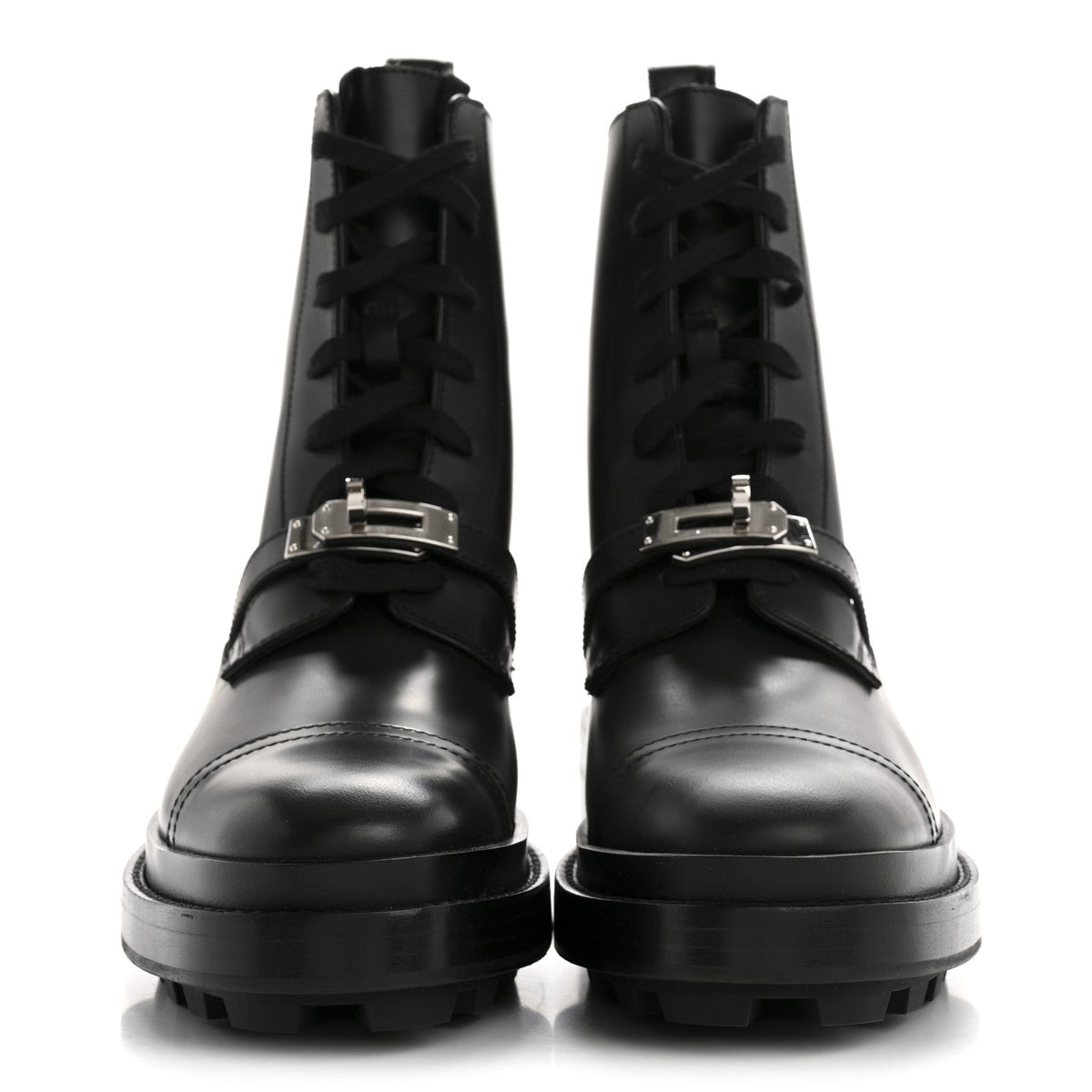 Glossed Calfskin Funk Ankle Boots 36 Black wholesalehk.shop