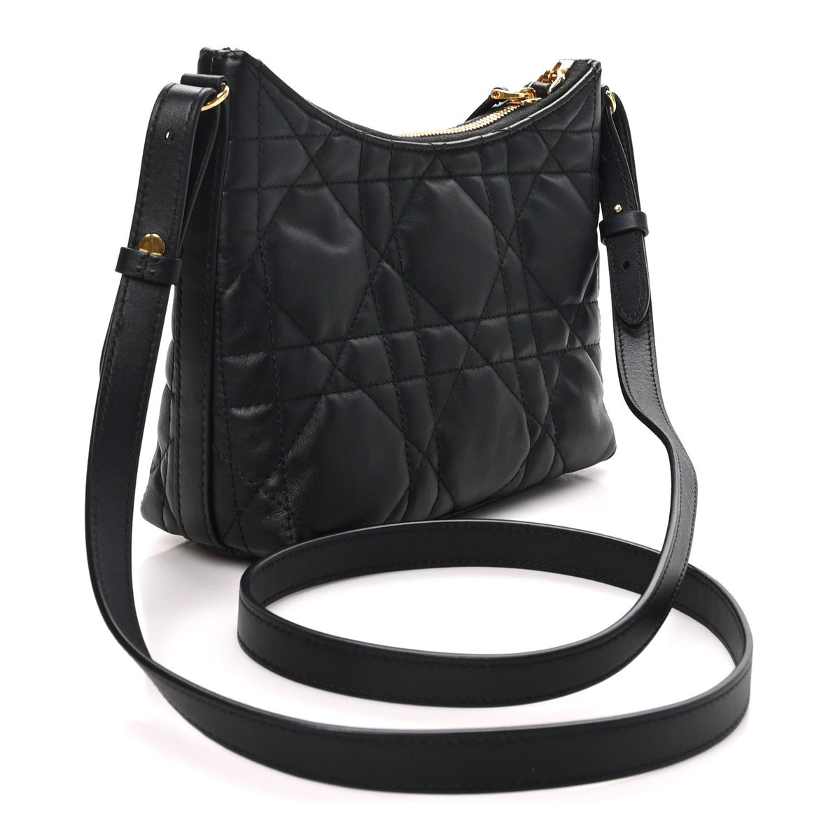Calfskin Macrocannage Miss Caro Diorling Mini Bag with Chain Black wholesalehk.shop