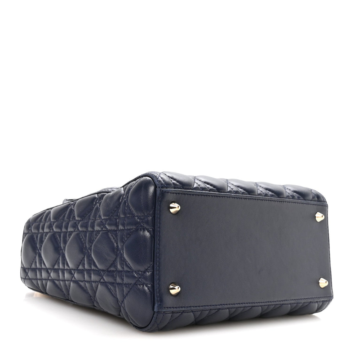 Lambskin Cannage Medium Lady Dior Navy Blue wholesalehk.shop