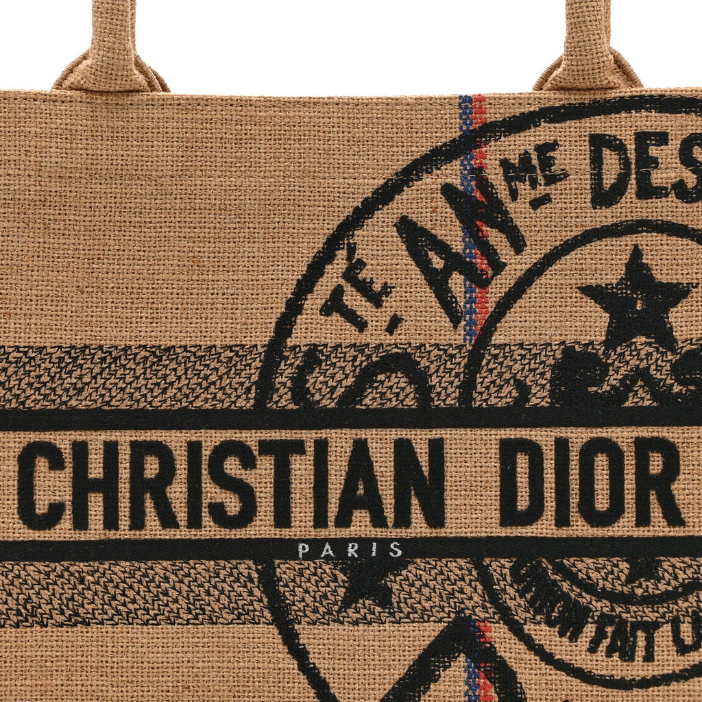 Canvas Jute Embroidered Medium Book Tote Black Beige £¨ Direct shipment via from wholesalehk.shop
