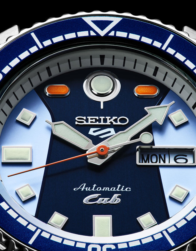 Seiko 5 Sports Honda Super Cub Limited Edition Blue Dial Two Tone NATO Strap Watch For Men - SRPK37K1 wholesalehk.shop