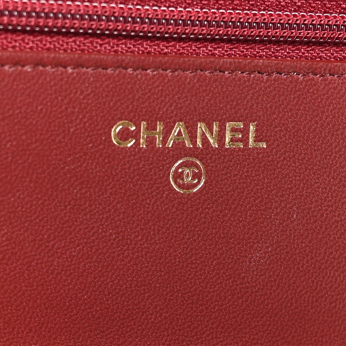 Lambskin Quilted Trendy CC Wallet On Chain WOC Burgundy wholesalehk.shop