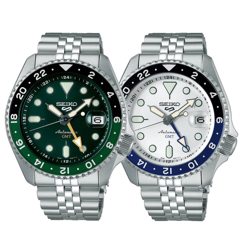 Seiko 5 Sports SKX GMT Automatic Green Dial Silver Steel Strap Watch For Men - SSK035K1 wholesalehk.shop