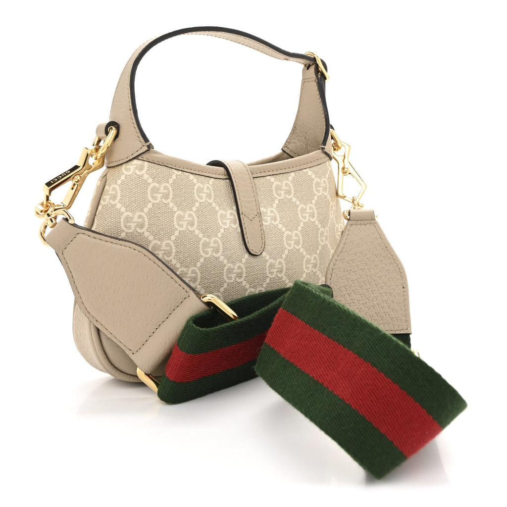 GG Supreme Monogram Textured Dollar Calfskin Mini Jackie 1961 Hobo Beige Mystic White Oatmeal £¨ Direct shipment via from wholesalehk.shop