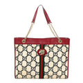 Tweed GG Monogram Large Rajah Chain Tote White Black Romantic Cherry wholesalehk.shop