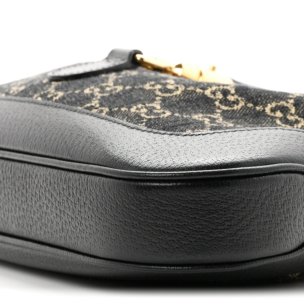 Jacquard Denim GG Monogram Small Jackie 1961 Hobo Black Ivory £¨ Direct shipment via from wholesalehk.shop