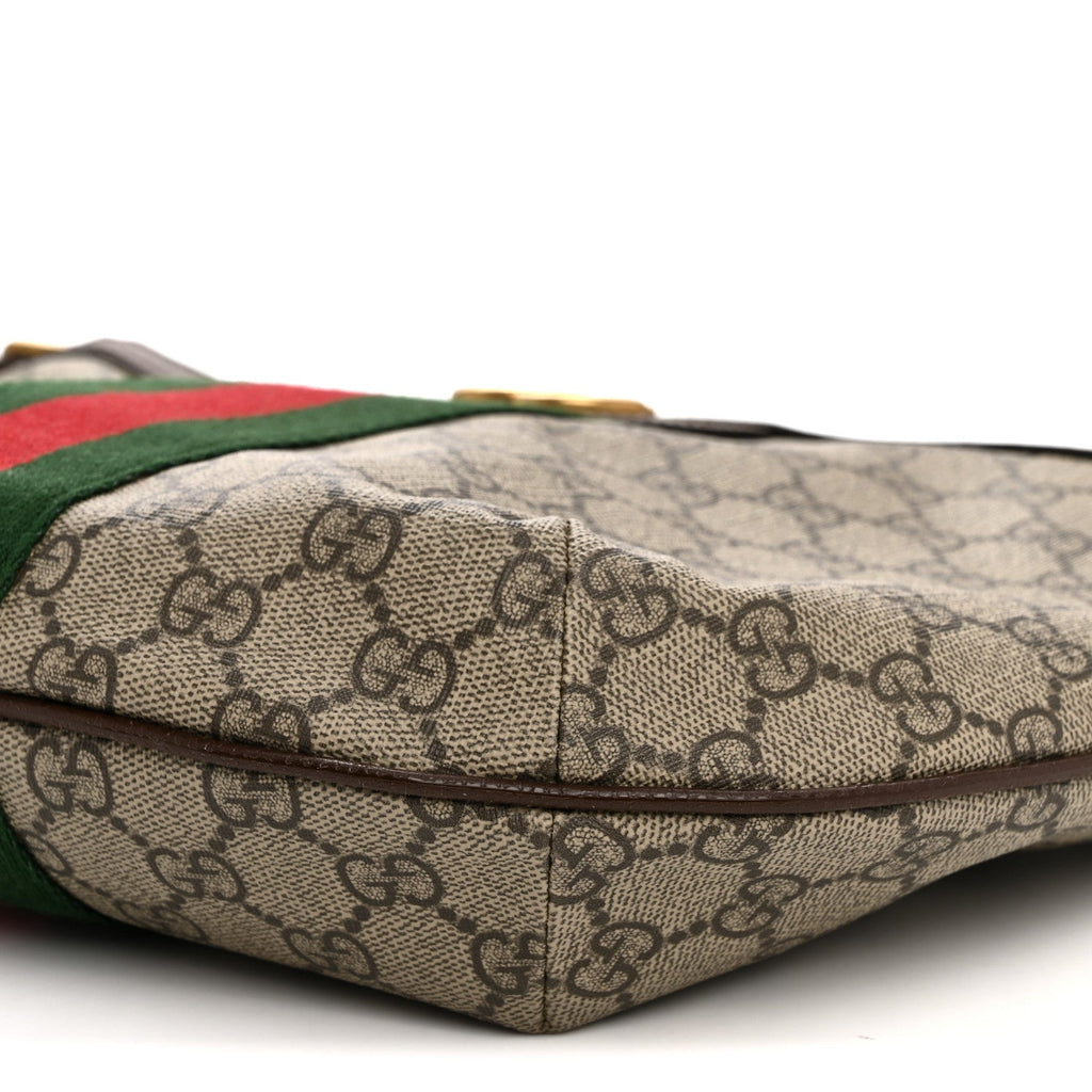 GG Supreme Monogram Web Small Ophidia Half Moon Hobo Brown wholesalehk.shop